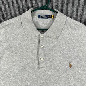 Polo Ralph Lauren Shirt Mens 2XB Gray Short Sleeve Casual Golf Flesh Pony